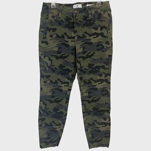 Black Daisy Billie Skinny Camo Jeans Women's Size 30 Army Green Mid-Rise Raw Hem